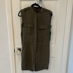 BCBG Paris Olive Green Sleeveless Jumpsuit